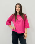 Blusa in cotone scollo a barchetta