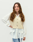 Gilet Donna in Maglia con camicia