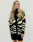 Cardigan oversize zebrato – Maglia morbida e calda