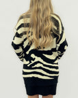 Cardigan oversize zebrato – Maglia morbida e calda