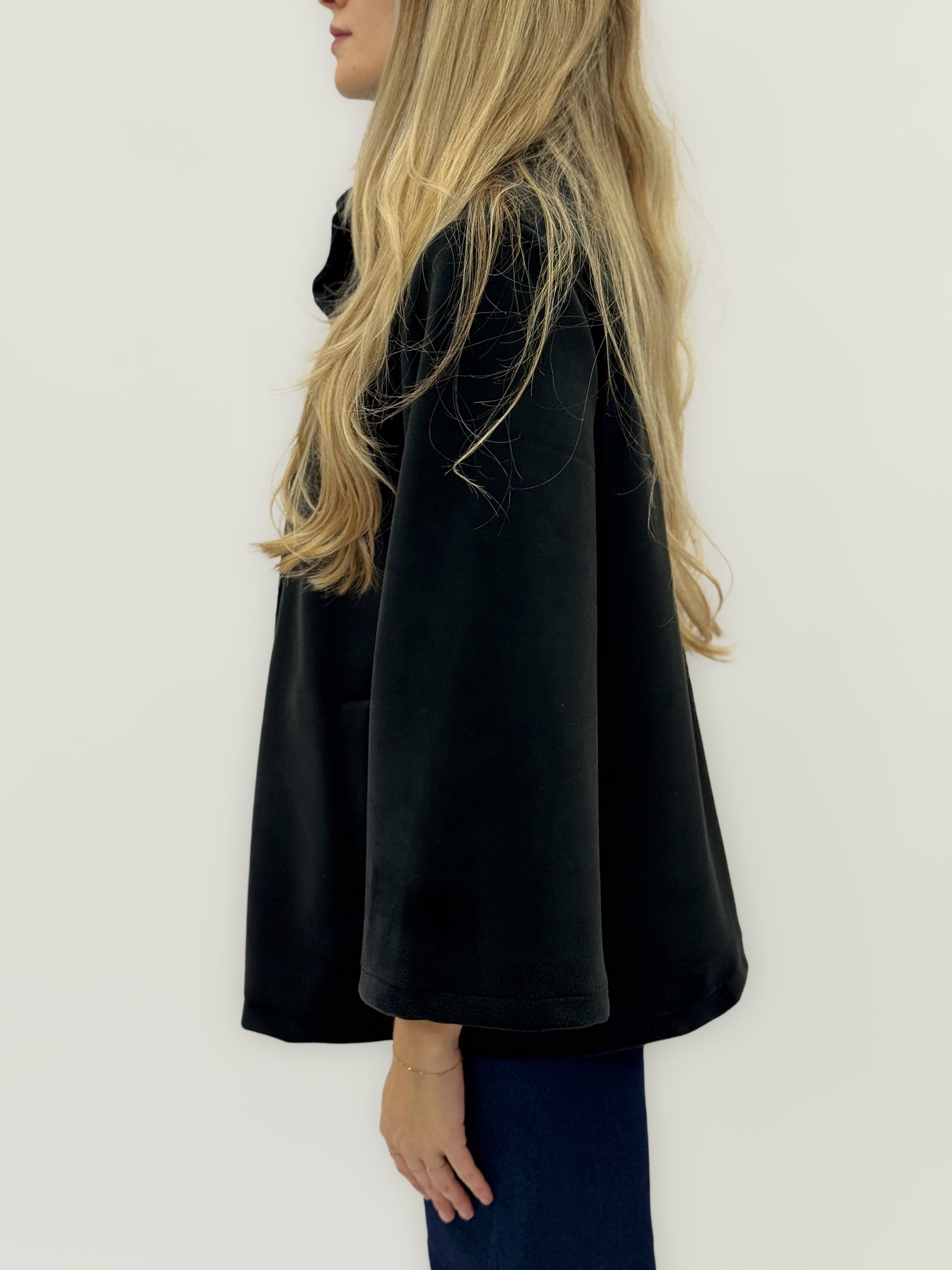 Cappotto corto effetto scamosciato –  Maxi bottoni