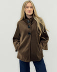 Cappotto corto effetto scamosciato –  Maxi bottoni