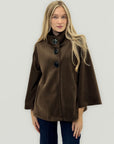 Cappotto corto effetto scamosciato –  Maxi bottoni