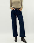 Pantalone in denim a gamba dritta – Vita alta e impunture a contrasto
