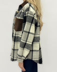 Giacca oversize a quadri con taschino in velluto