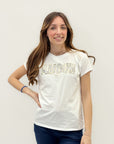T-Shirt Donna “AMOUR Paris” in Cotone – Bianca con Scritta Oro