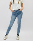 Jeans Donna Skinny Chiaro Effetto Vintage