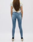Jeans Donna Skinny Chiaro Effetto Vintage