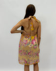 Abito con fantasia scollo halter
