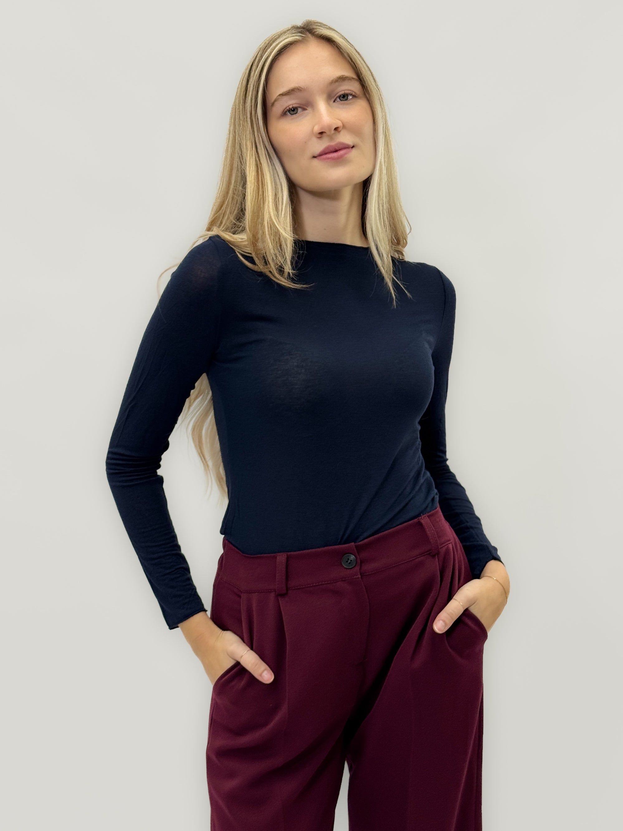 Maglia in misto cashmere – Maniche lunghe e taglio slim