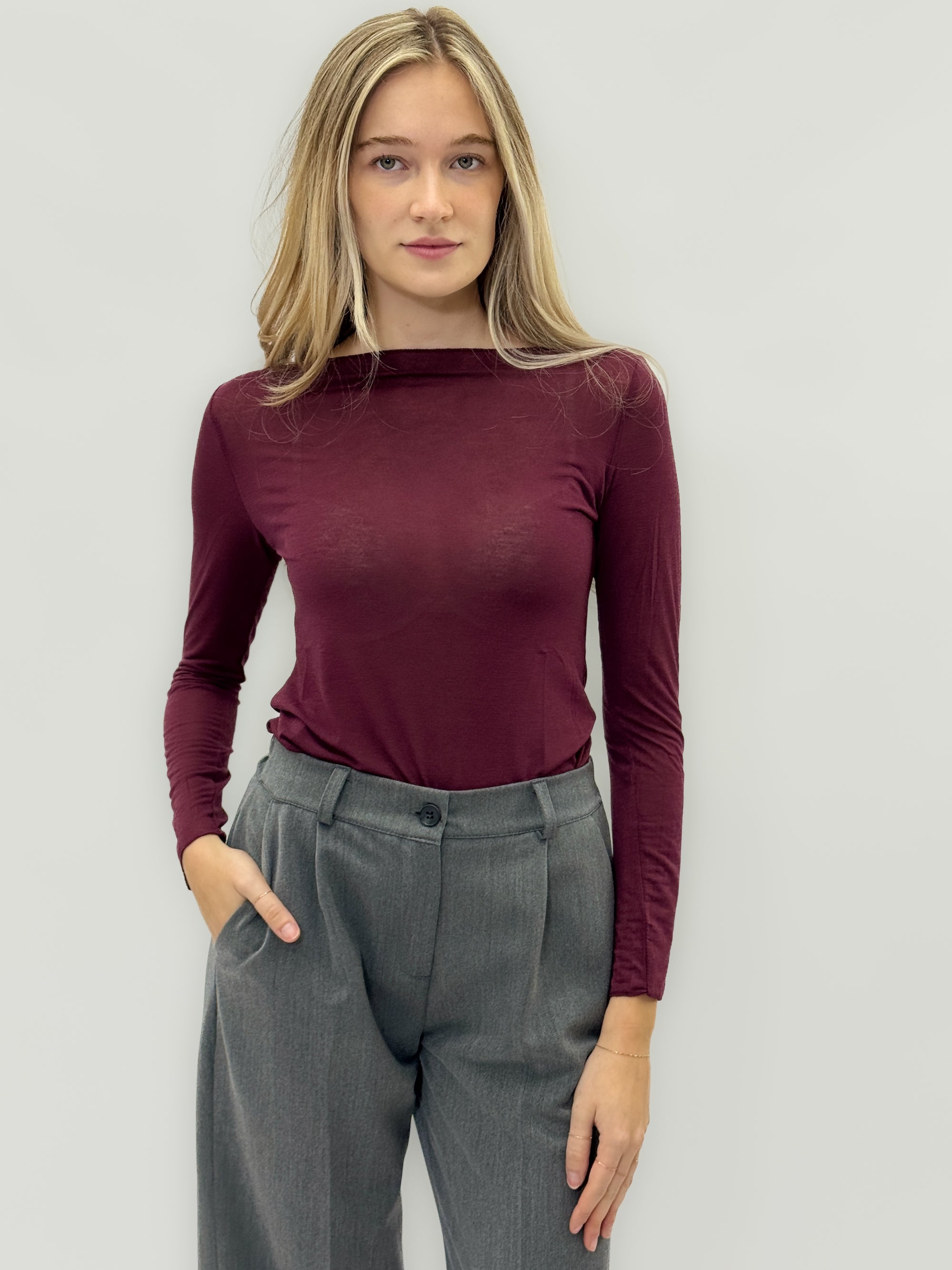 Maglia in misto cashmere – Maniche lunghe e taglio slim