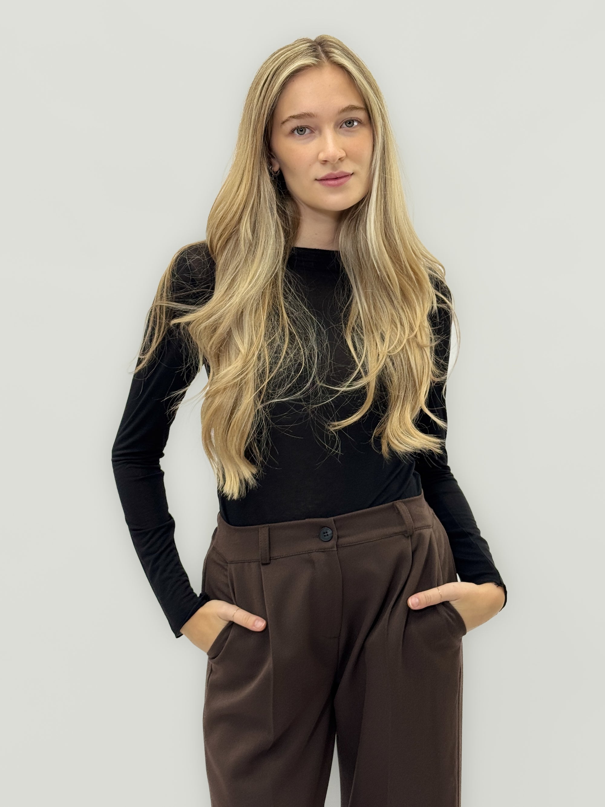 Maglia in misto cashmere – Maniche lunghe e taglio slim