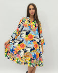 Abito a camicia con stampa
