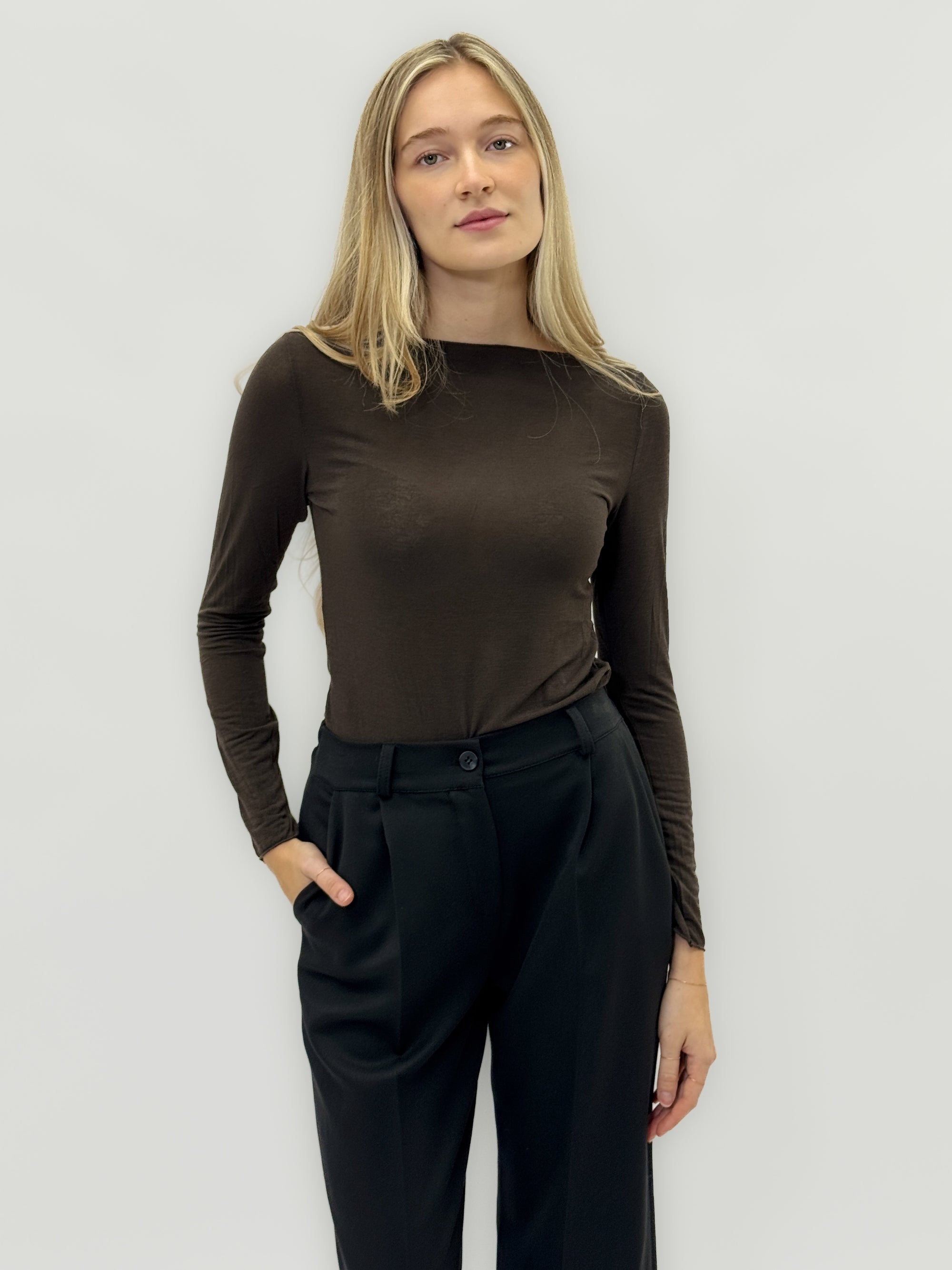 Maglia in misto cashmere – Maniche lunghe e taglio slim