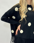 Maglia fantasia con frange – Linea morbida e moderna