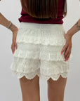 Shorts Donna in Cotone Sangallo con Balze