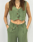 Completo con Gilet e Pantalone Palazzo