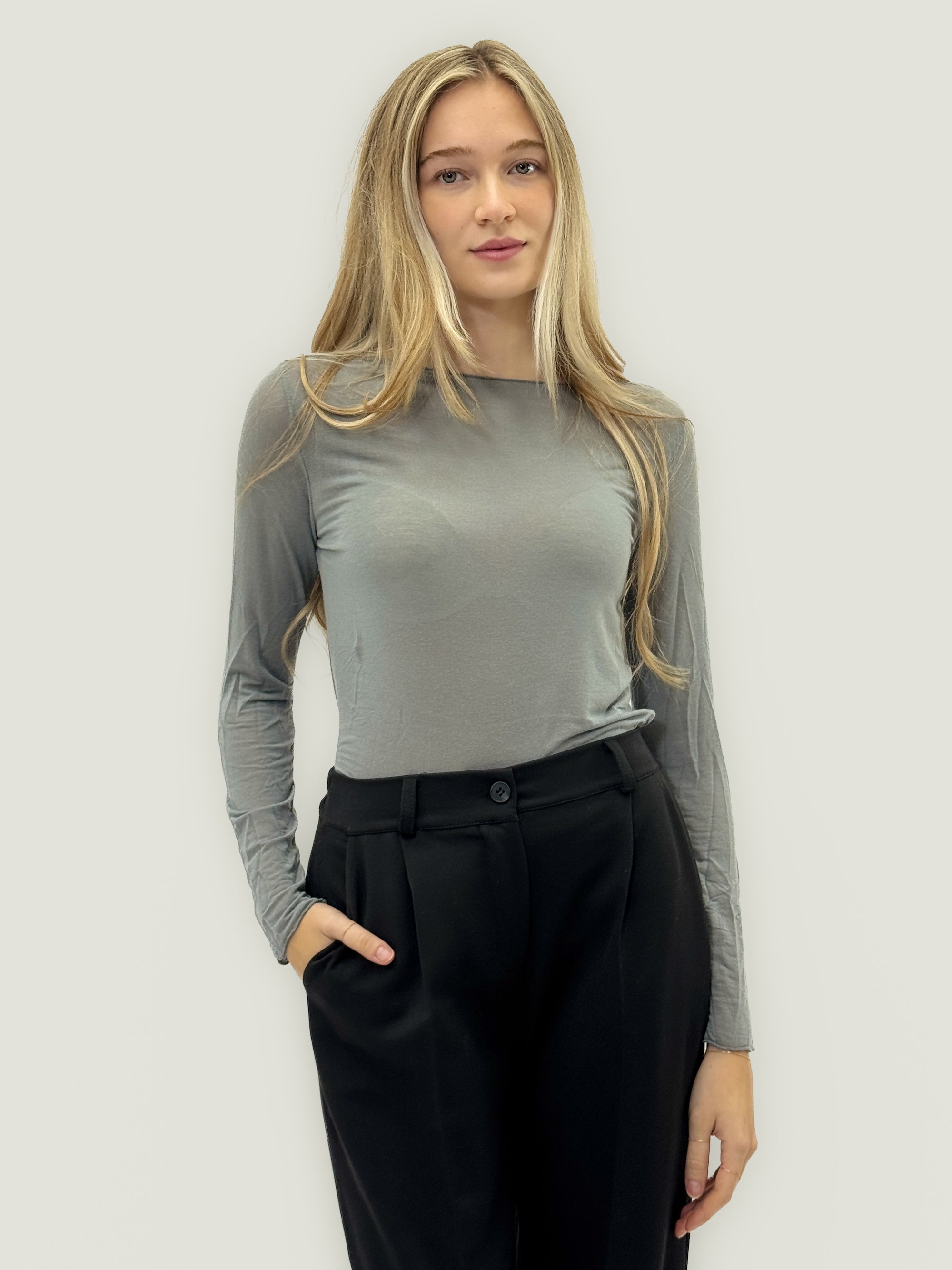 Maglia in misto cashmere – Maniche lunghe e taglio slim