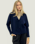 Cardigan corto con collo a revers – Chic e versatile