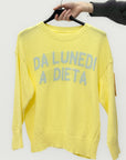 Maglia con scritta “Da lunedì a dieta”