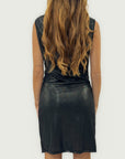 Abito corto effetto lamé con drappeggio – Eleganza scintillante per le tue serate