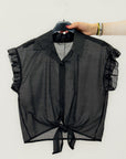 Camicia con Volant e Nodo Frontale