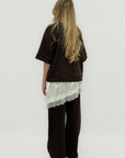 Completo Felpa e Pantaloni con Inserto in Pizzo – Eleganza Casual
