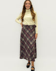 Gonna midi effetto lana scozzese con cintura – Stile vintage e femminilità moderna