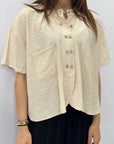Camicia con Bottoni Gioiello