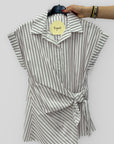 Camicia a Righe con Nodo Laterale