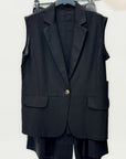 Completo Misto Lino con Gilet e Pantaloni Palazzo
