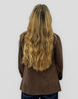 Giacca donna aperta effetto suede