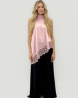 Top Satinato con Pizzo