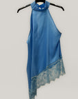 Top Satinato con Pizzo