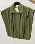 Camicia Cotone Smanicata con Bottoni
