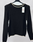 Maglia Girocollo Misto Lana con Profili a Contrasto Made in Italy