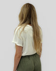 T-shirt in cotone con volant