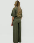 Completo Kimono a Righe in Misto Lino