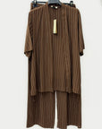 Completo Kimono a Righe in Misto Lino