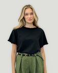 T-shirt in cotone con volant
