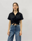 Camicia crop con nodo