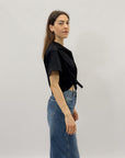 Camicia crop con nodo