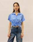 Camicia crop con nodo