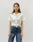 Camicia crop con nodo