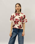 Maglia in cotone floreale