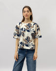 Maglia in cotone floreale