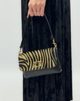Borsa in vera pelle con stampa animalier – Made in Italy