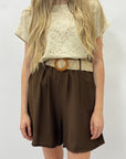 T-shirt in sangallo 100% cotone con manica corta