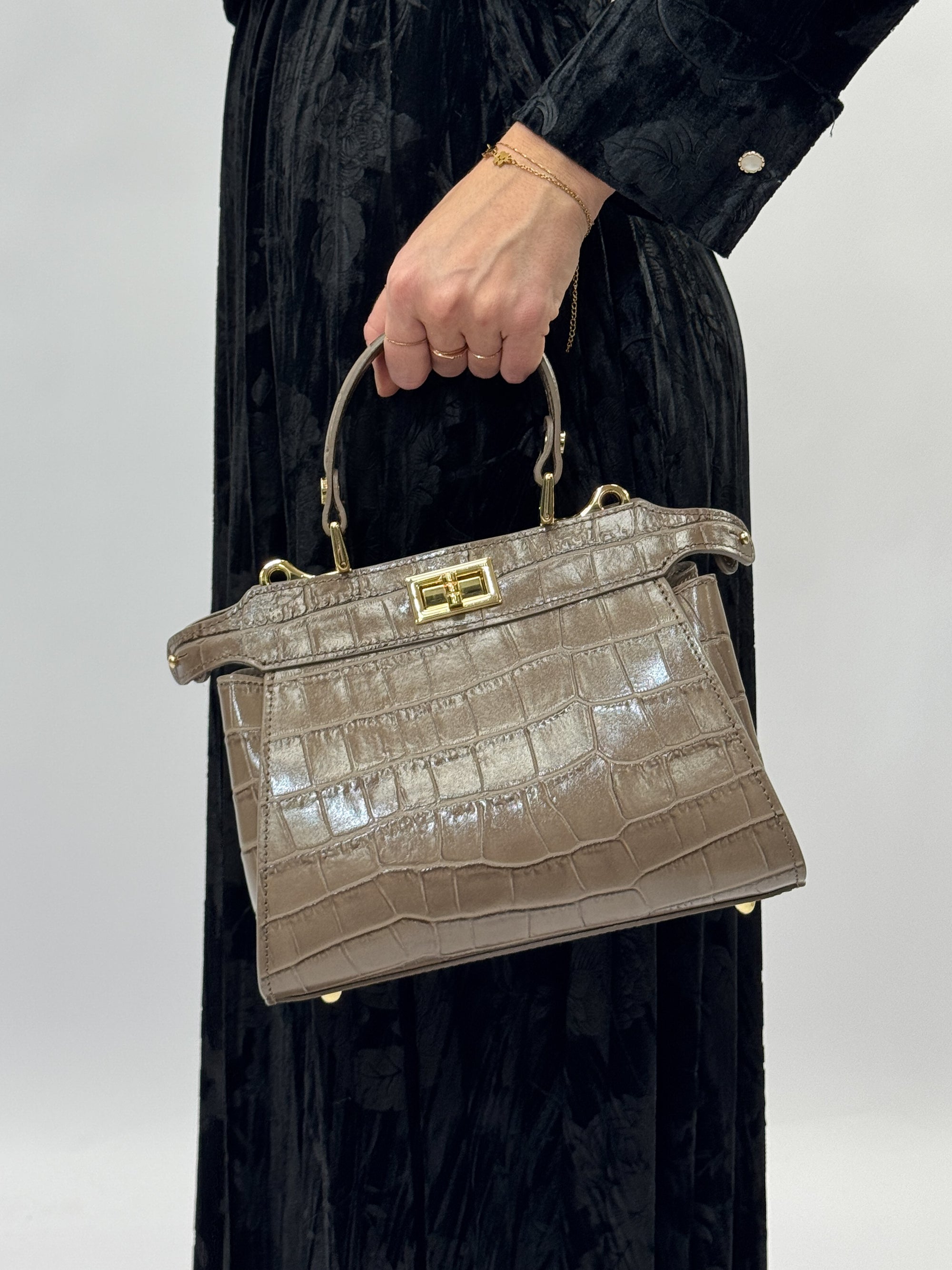 Borsa in vera pelle stampa cocco – Made in Italy