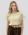T-shirt in sangallo 100% cotone con manica corta